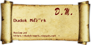 Dudok Márk névjegykártya